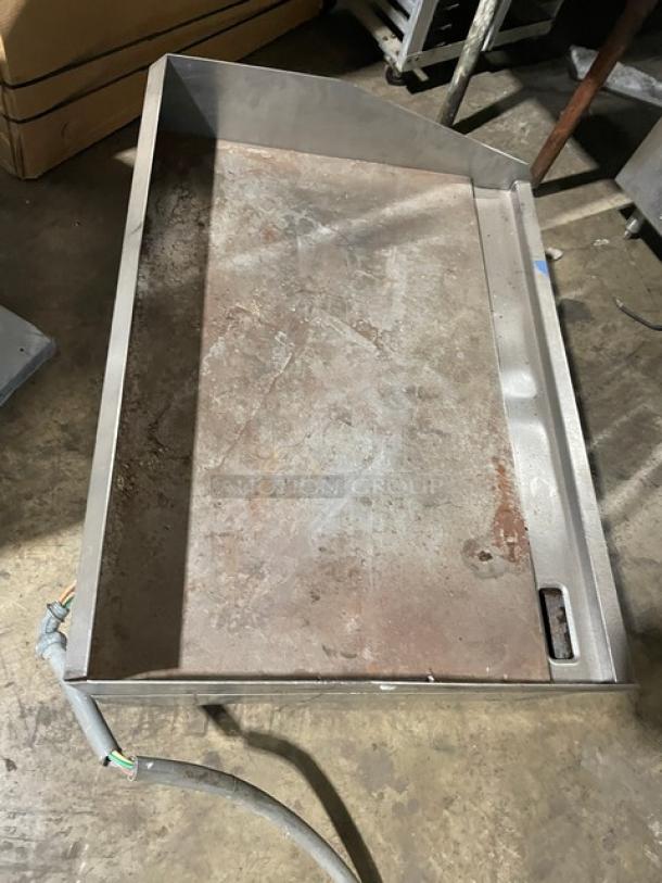 Lang Commercial Stainless Steel Electric Powered Countertop Flat Griddle! With Back & Side Splash! On Legs! - Image 5 of 7