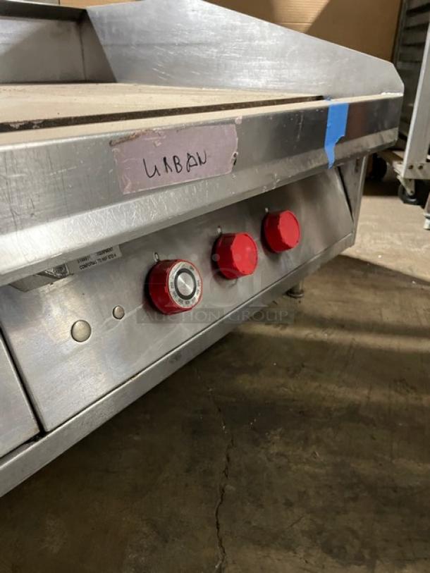 Lang Commercial Stainless Steel Electric Powered Countertop Flat Griddle! With Back & Side Splash! On Legs! - Image 6 of 7