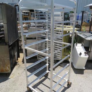 One Aluminum Speed Rack On Casters. 24.5X27X69