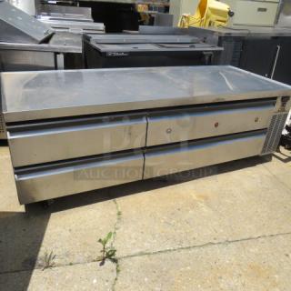 One WORKING Silver King Refrigerated 4 Drawer Chef Base On Casters. 115 Volt. Model# SKRCB79H/C10. 80X31X26.5. $12,402.42