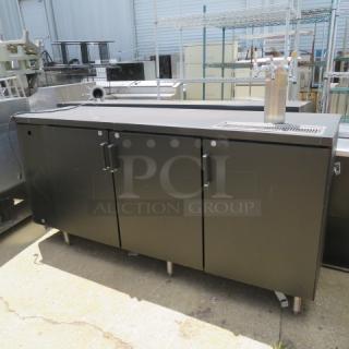 One WOKING 3 Door Perlick Kegorator Wit 1 Tower And 3 Taps. 115 Volt. Model# BS3DR. 84X24X41