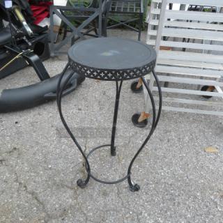 One Black Metal Table. 13X30