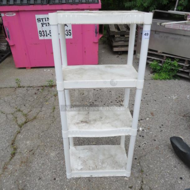 One Poly Shelf With 4 Shelves. 22X14X52 - Image 1 of 1