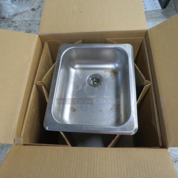 One Stainless Steel Drop In Hand Sink. 13X16X5 - Image 1 of 1