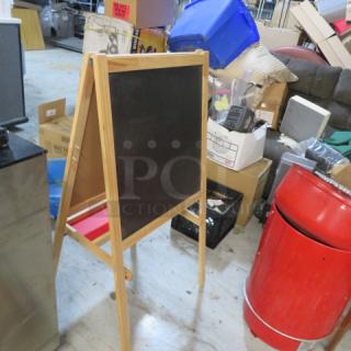 One Wooden Framed Chalkboard/Dry Erase Board.