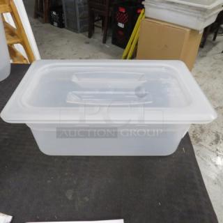 1/4 Size 4 Inch Deep Food Storage Container With Lid. 3XBID