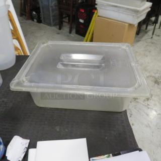 1/2 Size 4 Inch Deep Food Storage Container With Lid. 2XBID