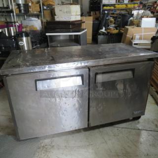 One WORKING Turbo Air 2 Door Worktop Refrigerator On Casters.  Model# MUR-60. 115 Volt. 60X30X34. $3551.62 - Item #1190246