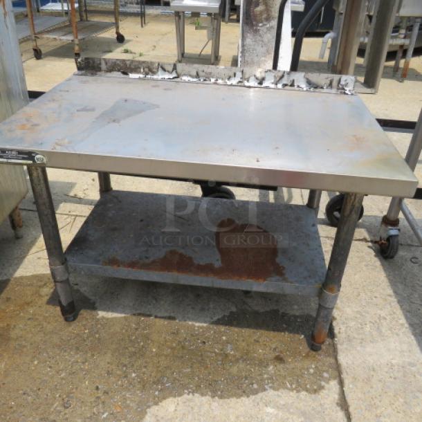 One Aero Stainless Steel  Equipment Table With Under Shelf. 36X24X26 - Image 1 of 1