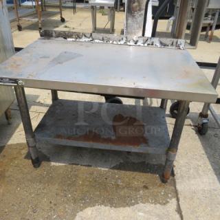 One Aero Stainless Steel  Equipment Table With Under Shelf. 36X24X26