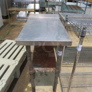 One Stainless Steel Table With Under Shelf.  18X30X36