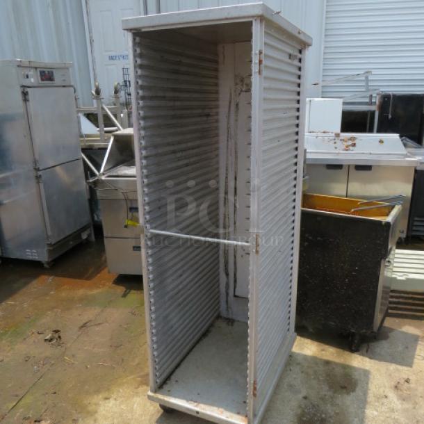 One Aluminum Holding Cabinet On Casters. 20X30.5X70 - Image 1 of 1