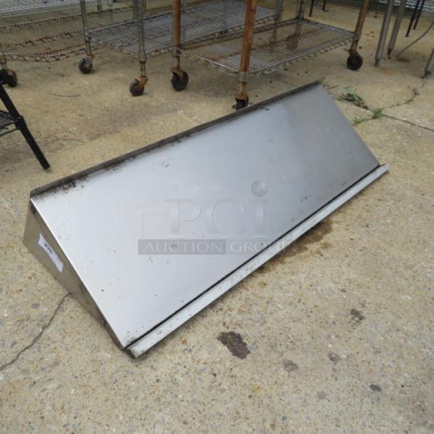 One Stainless Steel Wall Mount Shelf With Ticket Rail. 48X17X13 - Image 1 of 1