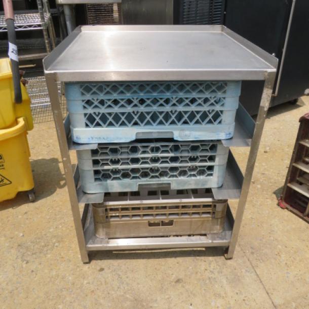 One Stainless Steel Dishwasher Rack Holder, With 3 Dishwasher Racks. 22X23X30 - Image 1 of 2