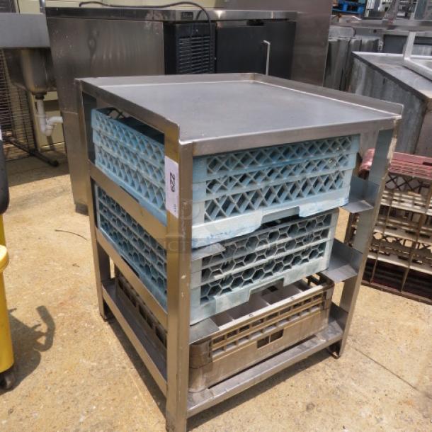 One Stainless Steel Dishwasher Rack Holder, With 3 Dishwasher Racks. 22X23X30 - Image 2 of 2