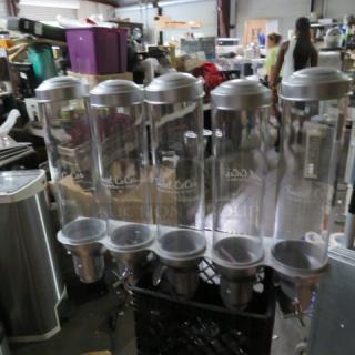 One Rosseto EZSERVE Dry Food Dispenser With A Wall Mount Metal Holder With 5 Dry Food Dispensers.