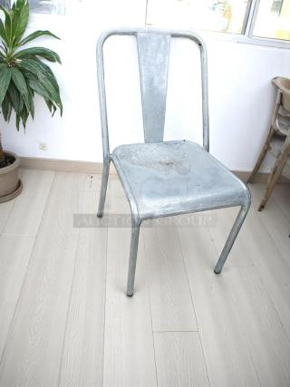 Excellent Condition Industrial Metal Chairs – Stackable Galvanized Steel – Lot of 6 – Fully Tested & Working!