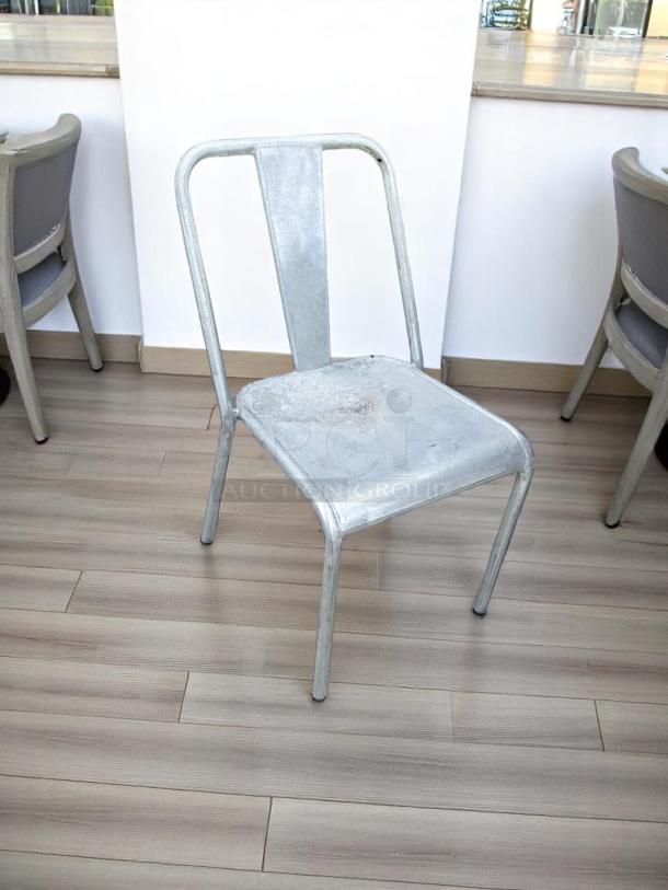 Excellent Condition Industrial Metal Chairs – Stackable Galvanized Steel – Lot of 6 – Fully Tested & Working! - Image 1 of 4