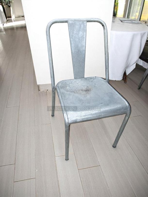 Excellent Condition Industrial Metal Chairs – Stackable Galvanized Steel – Lot of 6 – Fully Tested & Working! - Image 3 of 4
