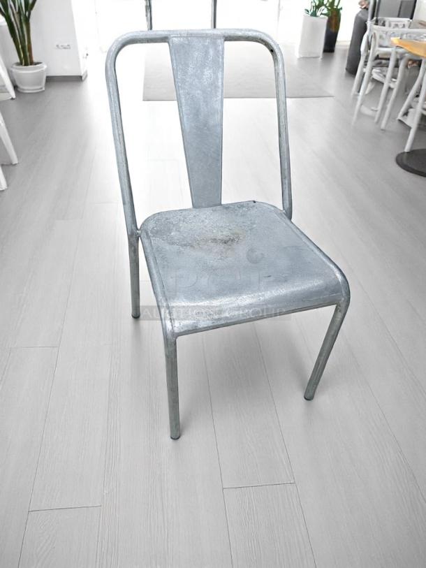 Excellent Condition Industrial Metal Chairs – Stackable Galvanized Steel – Lot of 6 – Fully Tested & Working! - Image 4 of 4