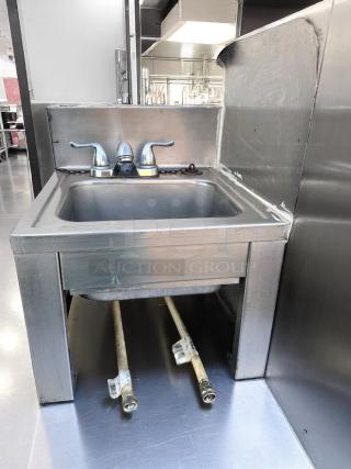 Excellent Condition –  STAINLESS STEEL HAND SINK – 16" x 18" x 21" – With Faucet