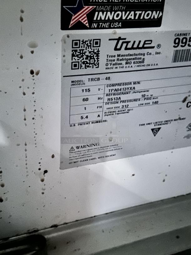 Excellent Condition Refrigerated Chef Base – True TRCB-48 – 48" – 115V – Fully Tested & Working! - Image 9 of 10
