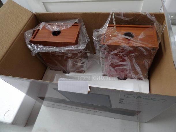 Turntable with External Speakers, Model# R612, normal Speeds, 12V
Brand New in Box, color walnut red - Image 4 of 4