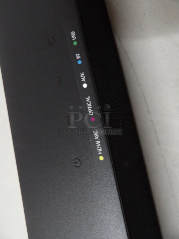 ONN 2.1 CH Soundbar with Subwoofer, Dimensions 23x2.6x3.1, power 100-240V - 50/60Hz, color black, includes 2 internal speakers and 1 wireless subwoofer, inlcudes connections
brand new in box - Image 5 of 5