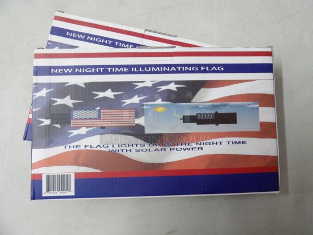 Illuminating Flag for rear window, flag lights up in the nighttime with solar power, 2 pack
New In box - Image 2 of 2