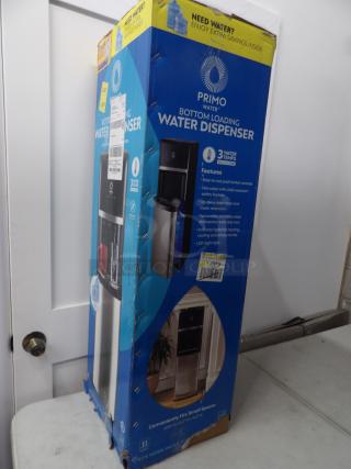 Water Dispenser, Bottom Loading, Primo Brand, 3 water temps, Cold, Cool and Hot, fits 3–5-gallon bottles, 40.9x12.2x14.2
Brand new in box