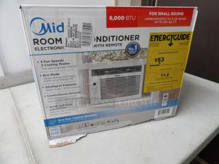 Air Conditioner, Midea Brand, 6000 BTU, Model# MAW06R1WWT, fits 23-36 inch windows
Brand New in Box