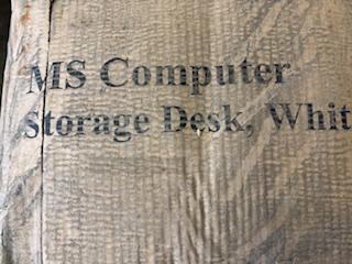 47inch Computer Desk with Storage Shelves, Brand Mainstays, Color White, Model#MSS436249972001
New in Box