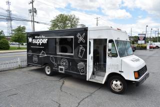 Union City Body Co Food Truck w/ Cummins 7HGJAE-1912K Gasoline Generator, True G-19 Single Door Reach In Cooler, 2 Pitco Frialator Propane Gas Deep Fat Fryer, Cooking Performance Group 351GMCPG36NL Gas Flat Top Griddle, 2 Bay Steam Table, Turbo Air JST-36 Sandwich Salad Prep Table Bain Marie Mega Top, Avantco Reach In Heated Holding Cabinet, True Single Door Reach In Freezer, Grease Hood, Kitchen Knight Fire Suppression System, Stiebel Eltron Tank, Stainless Steel Single Bay Sink, Regency 600S31014212 Stainless Steel 3 Bay Sink w/ Dual Drain Boards, Regency 600WS1224 Wall Mount Shelf, Stainless Steel Table, POS Monitor, TFI Color Monitor, Metal Baking Pans, Knives, Tongs , Stainless Steel Drop In Bins. Odometer Reads 161,735. Vehicle Runs and Drives!