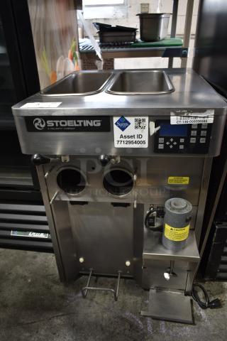 2020 Stoelting SF121-38I2 Stainless Steel Commercial Countertop 2 Flavor w/ Twist Soft Serve Ice Cream Machine. 208-240 Volts, 1 Phase. - Item #1186408