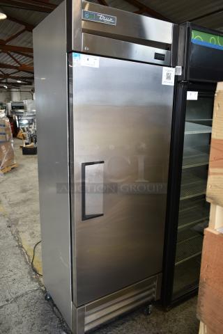 BRAND NEW SCRATCH AND DENT! 2024 True T-19F-HC Stainless Steel Commercial Single Door Reach In Freezer w/ Poly Coated Racks on Commercial Casters. 115 Volts, 1 Phase.
