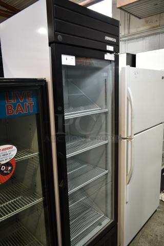 2019 Habco SE18 Metal Commercial Single Door Reach In Cooler Merchandiser w/ Poly Coated Racks. 115 Volts, 1 Phase.