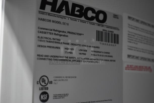2019 Habco SE18 Metal Commercial Single Door Reach In Cooler Merchandiser w/ Poly Coated Racks. 115 Volts, 1 Phase. Tested and Working! - Image 5 of 6