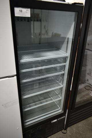 Habco SE12 Metal Commercial Single Door Reach In Cooler Merchandiser w/ Poly Coated Racks. 115 Volts, 1 Phase.