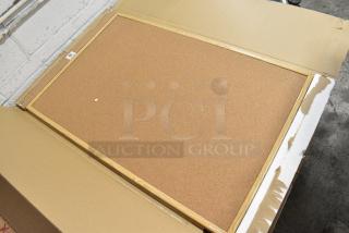 40 BRAND NEW SCRATCH AND DENT! MasterVision MC070014231 24" x 36" Cork Bulletin Board with Oak Frame. 40 Times Your Bid!