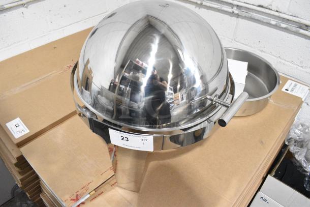 BRAND NEW SCRATCH AND DENT! Stainless Steel Round Chafing Dish - Image 2 of 4