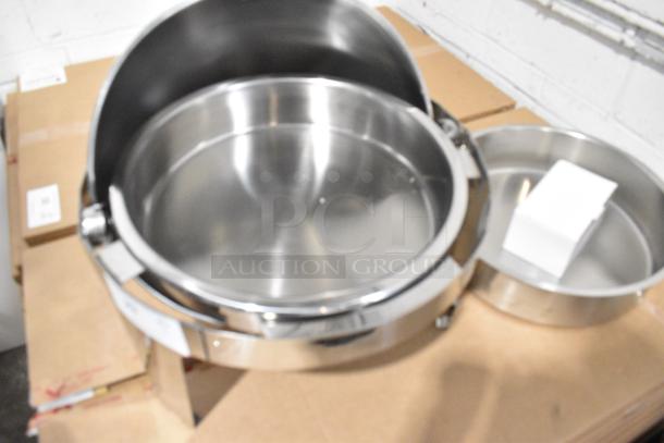 BRAND NEW SCRATCH AND DENT! Stainless Steel Round Chafing Dish - Image 3 of 4