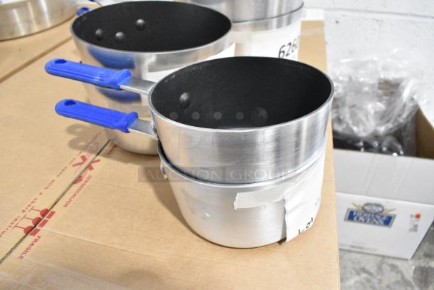6 BRAND NEW SCRATCH AND DENT! Items Including 2 Vollrath Z434112 Wear-Ever 1.5 Qt. Tapered Non-Stick Aluminum Sauce Pan with SteelCoat x3 and Blue Silicone Cool Handle, 2 Vollrath Z434212 Wear-Ever 2.75 Qt. Tapered Non-Stick Aluminum Sauce Pan with SteelCoat x3 and Blue Silicone Cool Handle, 2 Vollrath Z434412 Wear-Ever 4.5 Qt. Tapered Non-Stick Aluminum Sauce Pan with SteelCoat x3 and Blue Silicone Cool Handle. 6 Times Your Bid! - Image 2 of 9