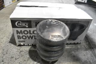 BRAND NEW SCRATCH AND DENT! Box of 24 Choice 176MB10BK Thermal Plastic 10 oz. Black Molcajete Bowl