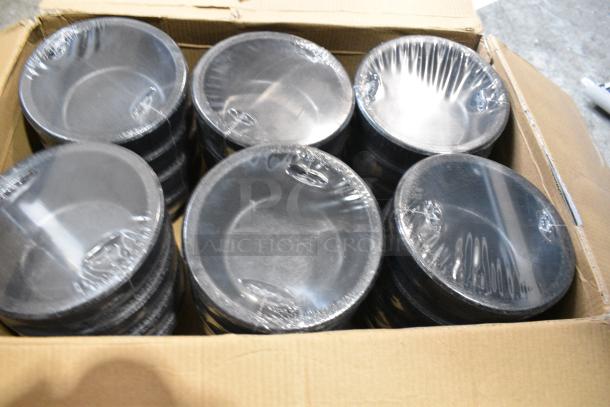 BRAND NEW SCRATCH AND DENT! Box of 24 Choice 176MB10BK Thermal Plastic 10 oz. Black Molcajete Bowl - Image 3 of 4