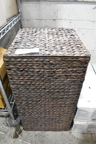 BRAND NEW SCRATCH AND DENT! Casafield Espresso Colored Wicker Style Laundry Basket.