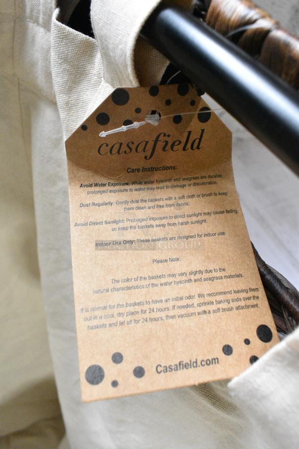 BRAND NEW SCRATCH AND DENT! Casafield Espresso Colored Wicker Style Laundry Basket. - Image 4 of 4