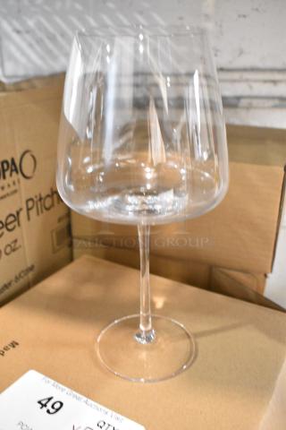 5 BRAND NEW SCRATCH AND DENT! Box of 2 Wine Glassses. 5 Times Your Bid!