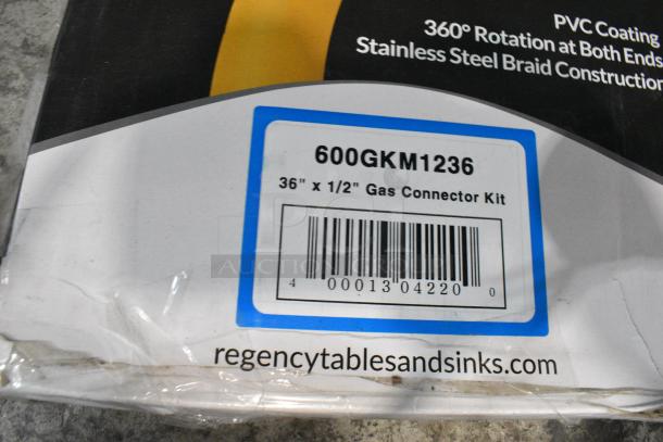 2 BRAND NEW SCRATCH AND DENT! Items Including 600GKM1236 Regency 36" Mobile Gas Connector Hose Kit with 2 Elbows, Full Port Valve, Restraining Device, and Quick Disconnect - 1/2" and 190HFC1620SA 20"(H) x 16"(W) x 2"(T) Stainless Steel Filter with Spark Arrestor. 2 Times Your Bid! - Image 5 of 5