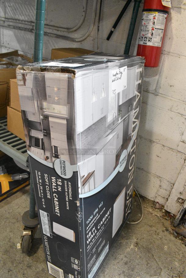 BRAND NEW SCRATCH AND DENT! Hampton Bay 1006 596 143 Avondale 18 in. W x 12 in. D x 30 in. H Ready to Assemble Plywood Shaker Wall Kitchen Cabinet in Alpine White - Image 2 of 4