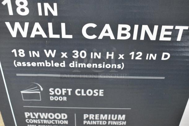 BRAND NEW SCRATCH AND DENT! Hampton Bay 1006 596 143 Avondale 18 in. W x 12 in. D x 30 in. H Ready to Assemble Plywood Shaker Wall Kitchen Cabinet in Alpine White - Image 4 of 4